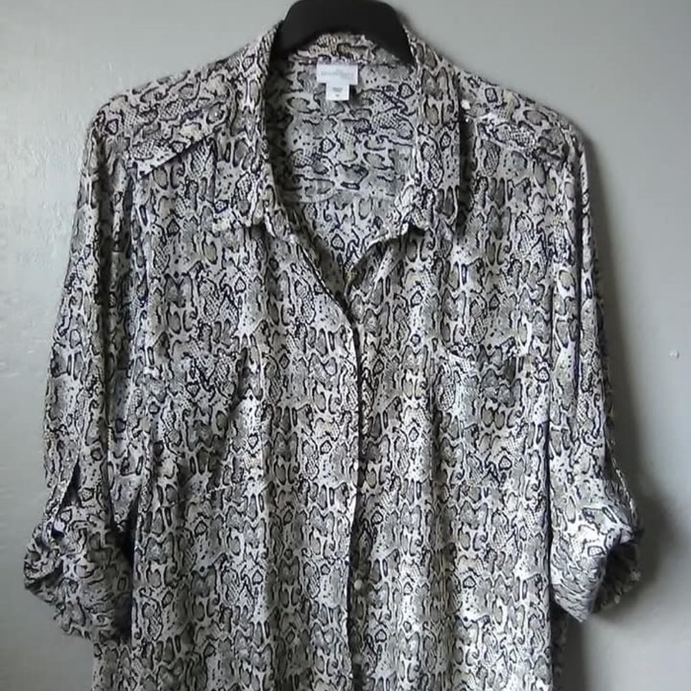 Snake Print Plus size Women's blouse 3X